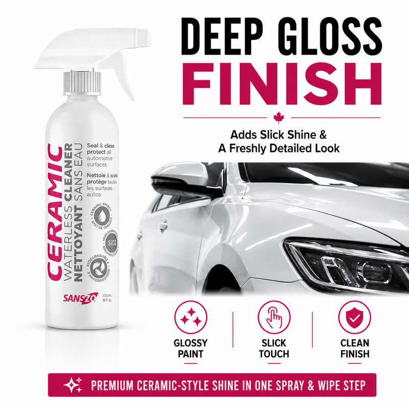 SansZo Ceramic Waterless Car Wash Spray | Cleans, Shines & Protects With Hydrophobic Finish use case 2