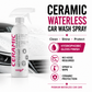 SansZo Ceramic Waterless Car Wash Spray cleans, shines and protects exterior vehicle surfaces with a glossy hydrophobic finish.