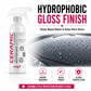Hydrophobic water beading protection on glossy car paint after using SansZo Ceramic Waterless Car Wash Spray.