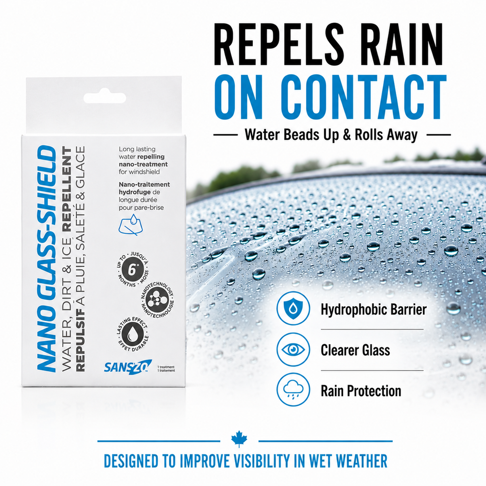 SansZo Nano Glass-Shield | Rain Repellent Windshield Treatment & Glass Protection product lifestyle visual