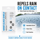 Water beading on treated windshield glass after using SansZo Nano Glass-Shield hydrophobic glass treatment.