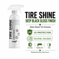 SansZo Tire Shine Spray water-based tire dressing for deep black glossy tires with UV protection