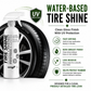 SansZo Tire Shine water-based formula provides a clean glossy non-greasy finish with UV protection for rubber tires.